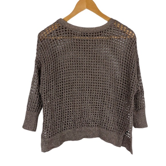 Express Metallic Weave Knot Mesh Top Size XS - Picture 3 of 5